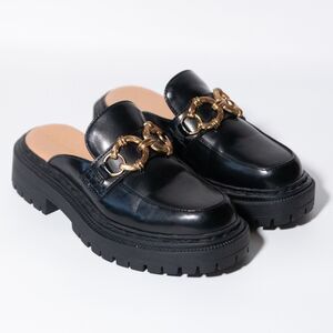 Circus by Sam Edelman Elena Women's Lug Sole Mule Black Slip On Loafers Size 5